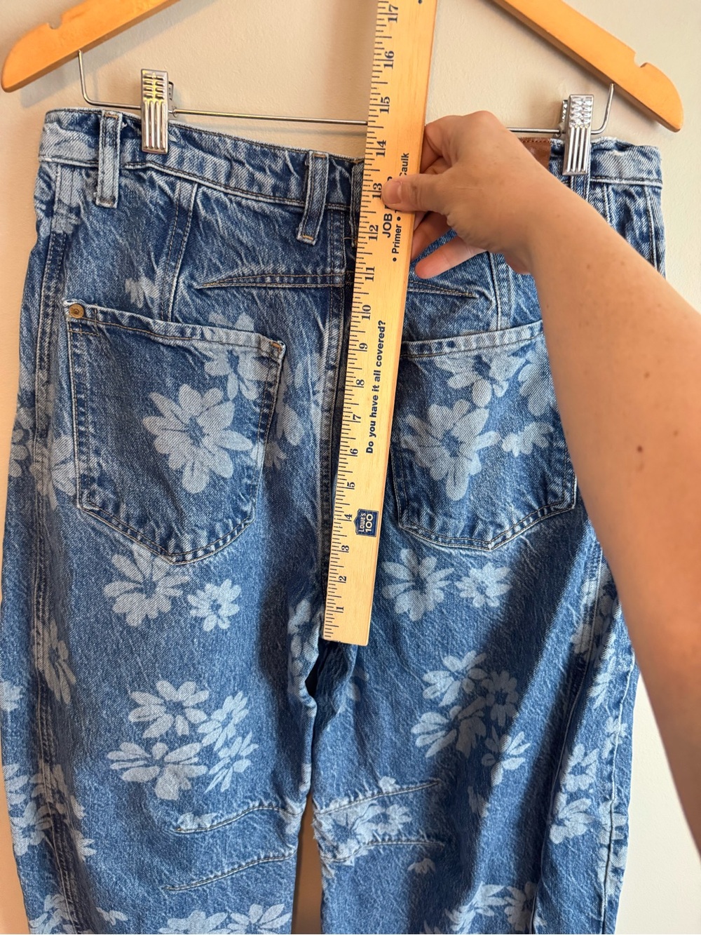 We the free people good luck barrel jeans 30 floral flowers boho euc - Picture 8 of 9